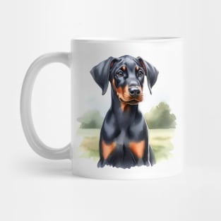 Watercolor Doberman Pinscher Puppies - Cute Puppy Mug